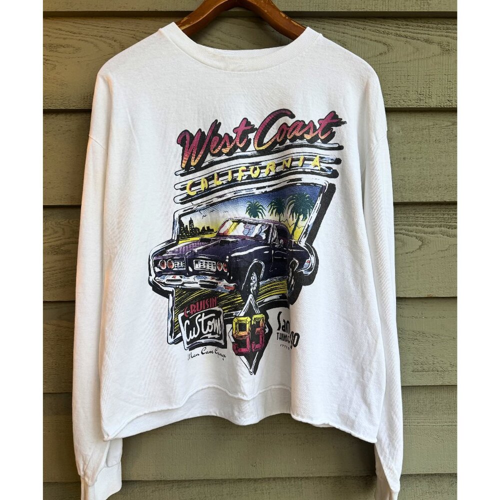 Vintage J Galt West Coast California Cropped Graphic Sweatshirt USA